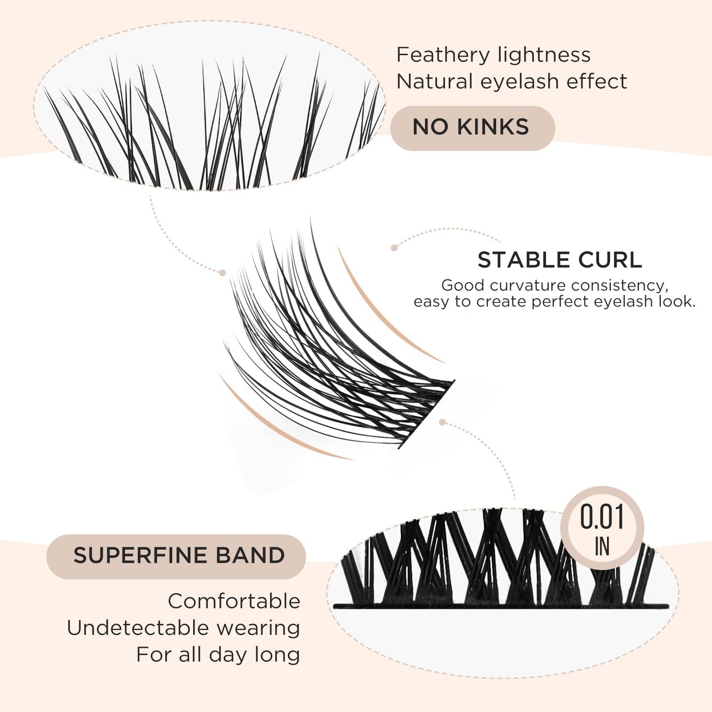 LASHVIEW Lash Clusters 144 Pcs Cluster Lashes DIY Cluster Eyelash Extensions Mega Volume Reusable Individual Lashes Cluster Volume Look Super Thin Band & Soft(Volume,D+-10-16mix)
