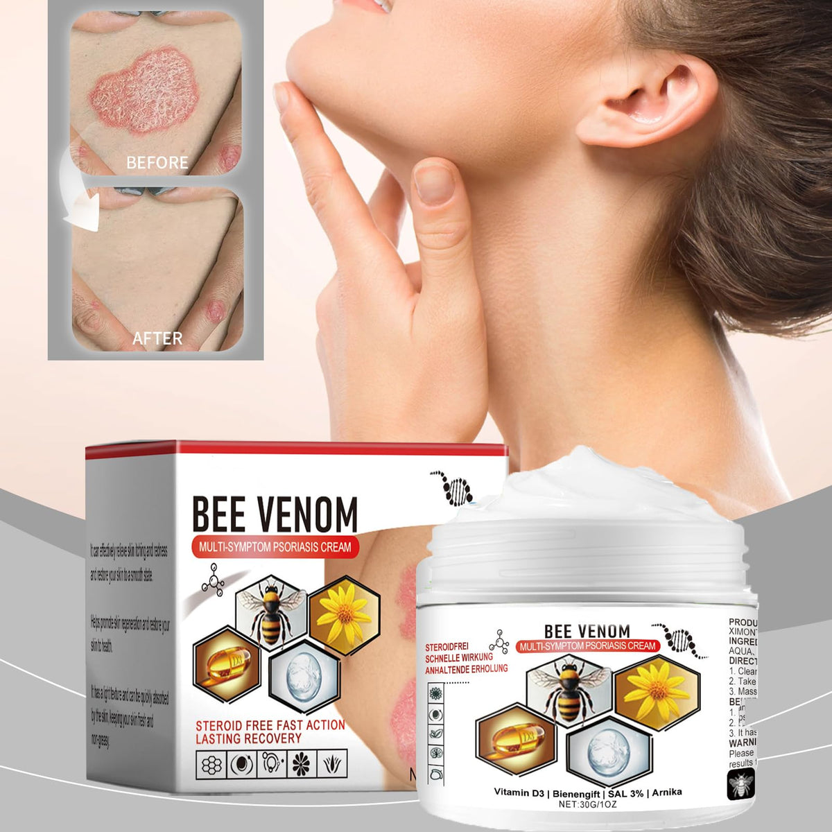 MEITREND Bee Venom Cream,2PCS Advanced Bee Venom Cream for Skin Itching & Hydrating,Visibly Reduces Skin Blemishes and Smoothes Skin,Calm Redness