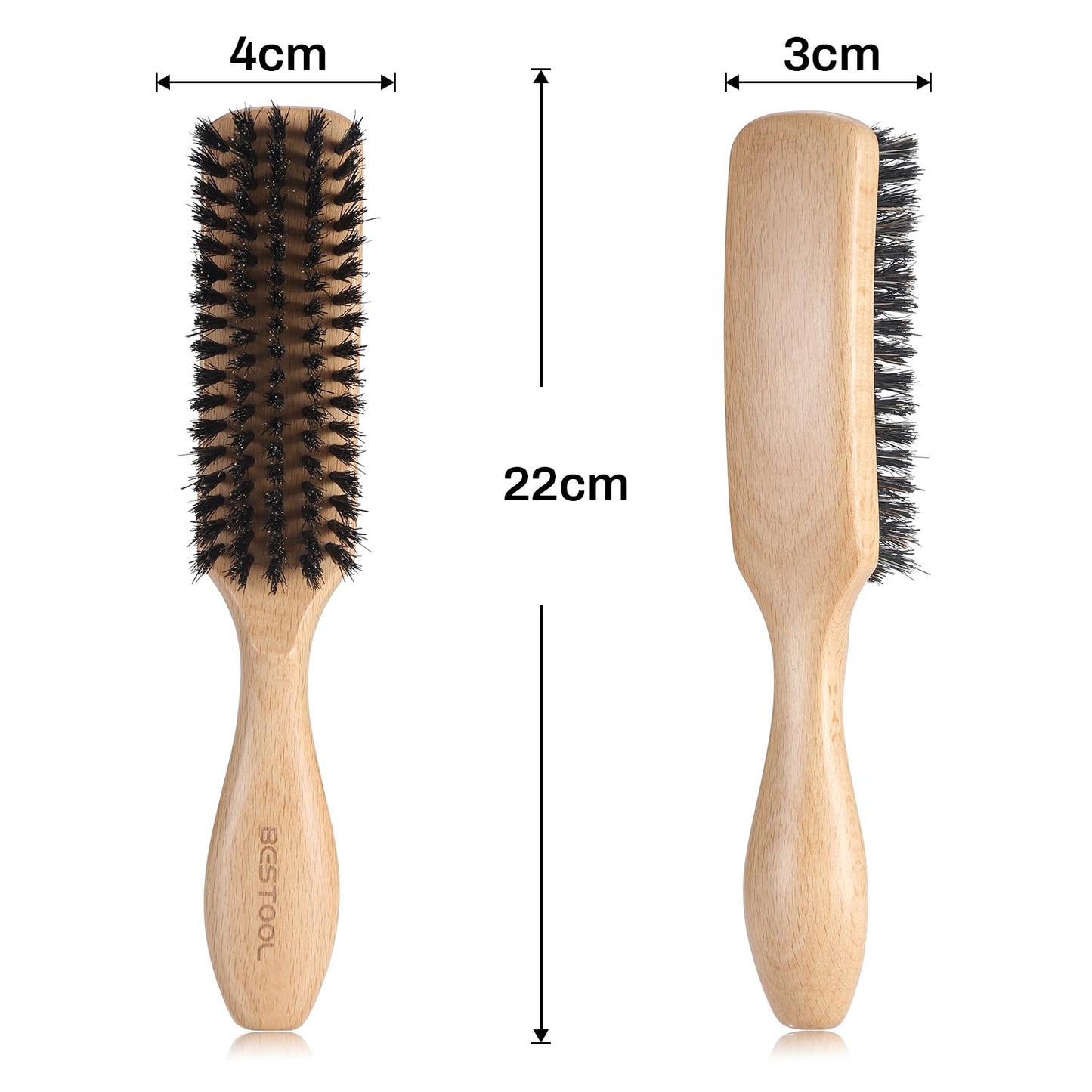BESTOOL Hair Brush, Boar Bristle Hair Brush for Women Men Children Smoothing & Styling, Natural Boar Bristle Brush for Thin, Fine Hair, Improve Hair Texture (Natural)