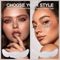 HERBENJOY 12pcs Holographic Glitter Freckles Face Tattoo,Multichrome Face Glitter Speckles Patches for Star Face,Waterproof Glow Up Metallic Sparkly Temporary Cosmetic Stickers,Festival Accessories FaceGlitter