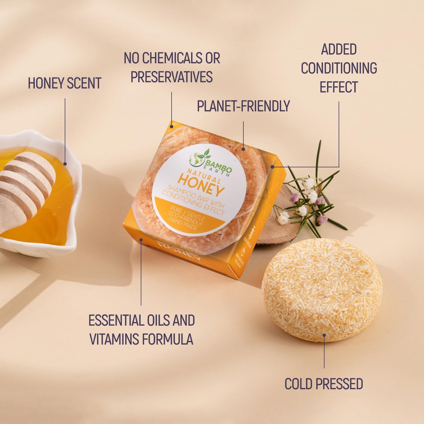 BAMBOEARTH Solid Shampoo Bar And Conditioner Effect Hair Soap – Natural Shampoo Bars For Hair w/Based Essential Oils