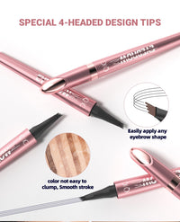 HOPHAT Magic Liquid Eyebrow Pencil - New 4 Tip Microblade Eyebrow Pen, Eyebrow Contouring Pen, Natural Long-Lasting Hair-Like Defined Brows Microblading Eyebrow Pencil (# 01)