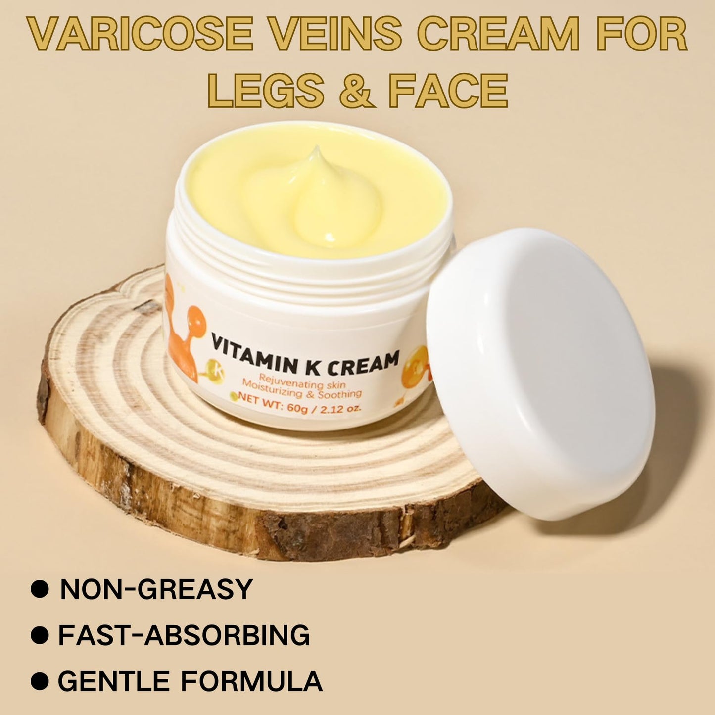 TBeautfave Varicose Veins Cream for Legs & Face - Vitamin Body Cream for Spider Veins & Dark Circles - Skin Repair Cream, Bruise Cream Intensive Moisturizer for Dry Skin, Puffiness, Wrinkles