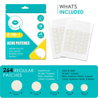 Home Holic 264 Pimple Patches Spot Patches Absorbing Cover Invisible Blemish Spot Skin Treatment Facial Fast Acting Skincare Acne Patch For Day and Night Use, Transparent
