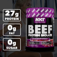 NXT Nutrition NXT Beef Protein Isolate 540g - High Protein Powder in Natural Amino Acids - Paleo, Keto Friendly - Dairy and Gluten Free | 540g (Black Grape)