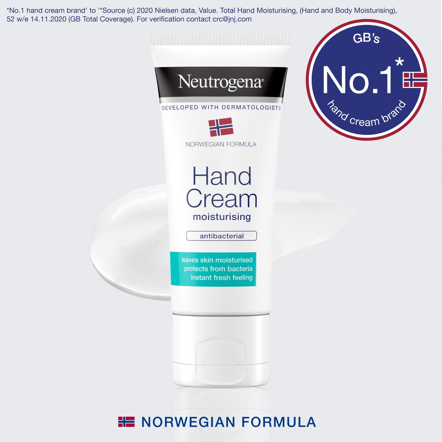 Neutrogena Norwegian Formula, Moisturising Antibacterial Hand Cream, 50 ml (Pack of 1)