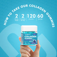 Marine Collagen Gummies - Hydrolysed Collagen Peptides with Biotin, Hyaluronic Acid & Vitamin C - Collagen Supplements for Women and Men - 120 Gummies. Collagen for Skin, Hair & Nails 2 Months Supply