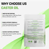 Bodygenix Castor Oil 1000mg Softgel - Supports Immune System Skin Hair Health Joint Wellness Relief Natural Health Supplement - 120 Softgels, 4 Month Supply