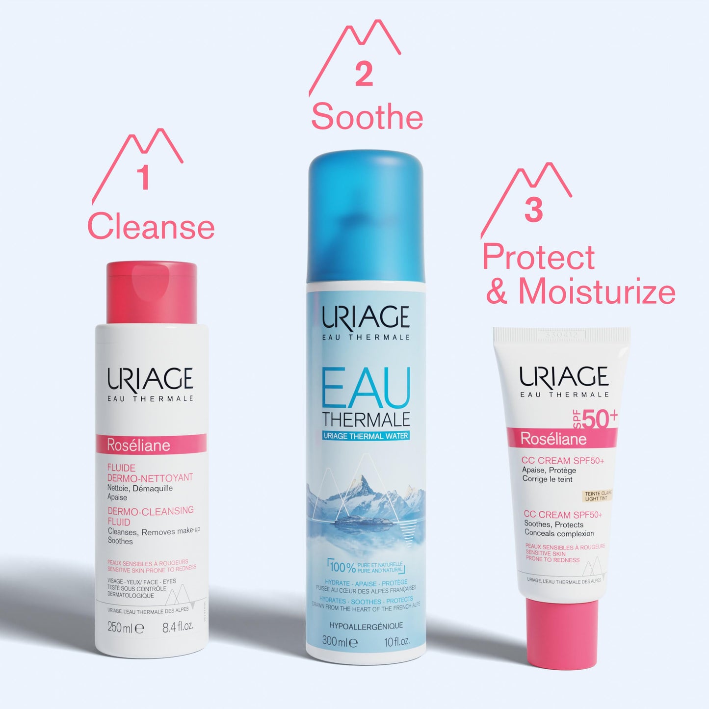 Uriage Roséliane CC Cream SPF50 (Light Tint) 40ml - Sensitive Skin Prone to Redness - Covers Redness, Unifies, Hydrates - Long-lasting Soothing Action & Sun Protection - Non-comedogenic
