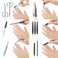 marQus Solingen Manicure Set for Women and Men - 12-Piece Professional Pedicure Kit - Presented in a Genuine Leather Case - Perfect for Travel, as a Gift, or for Home Use, Darkblue