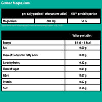 German Magnesium Drink Effervesent Tablets 60 Servings Orange Flavour – 200 mg Magnesium Sugar Free, Vegan – T&D Pharma – Made in Germany