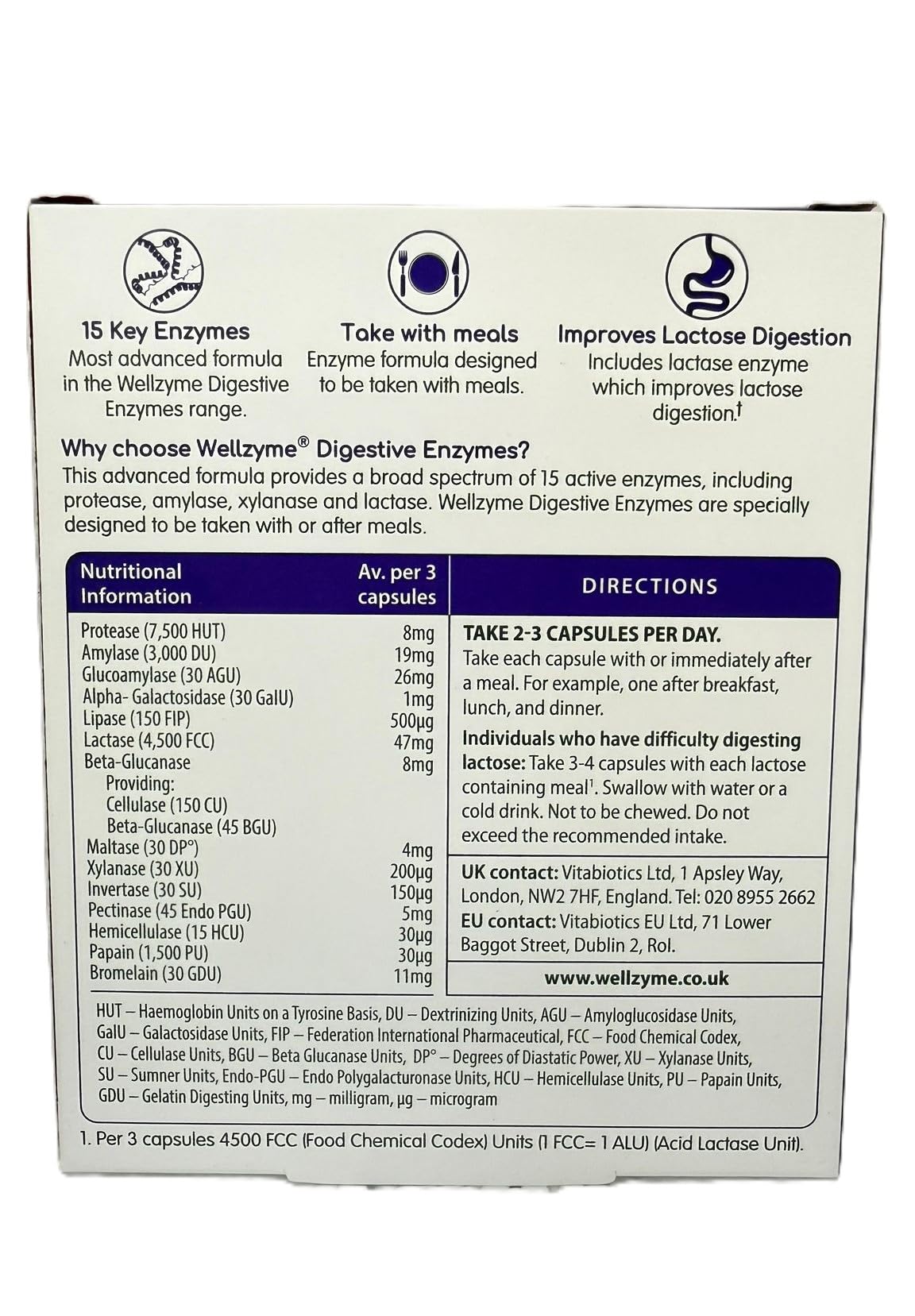 Vitabiotics Probiotis Wellzyme Digestive Enzymes Advanced Formula