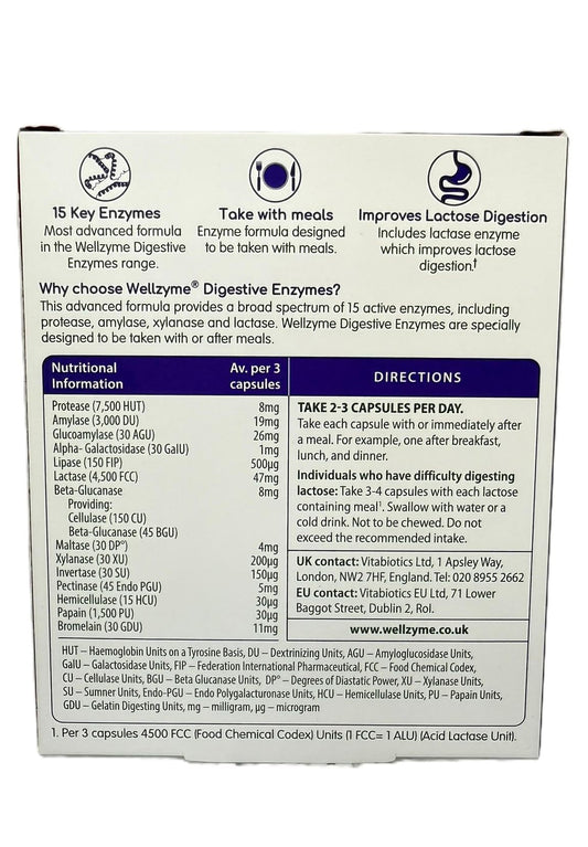 Vitabiotics Probiotis Wellzyme Digestive Enzymes Advanced Formula