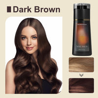 Generic Dark Brown Hair Dye Shampoo, 3 in 1 Colour Shampoo to Cover Grey Hair, Natural Plant Extract Hair Care, Long Lasting Color Sham-poo for Men and Women, Easy Use, Nourishing Formula
