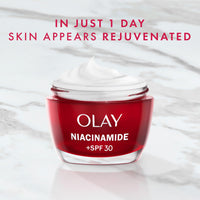 Olay Niacinamide + SPF30 Moisturiser, Day Cream With 99 Percent Pure Niacinamide, Vitamin E and SPF30, 50ml