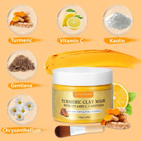 One Mineral Tumeric clay Mask With Vitamin C and Gentiana, Face Mask, Improves skin tone, Dark Spots and Smooth Skin 150G