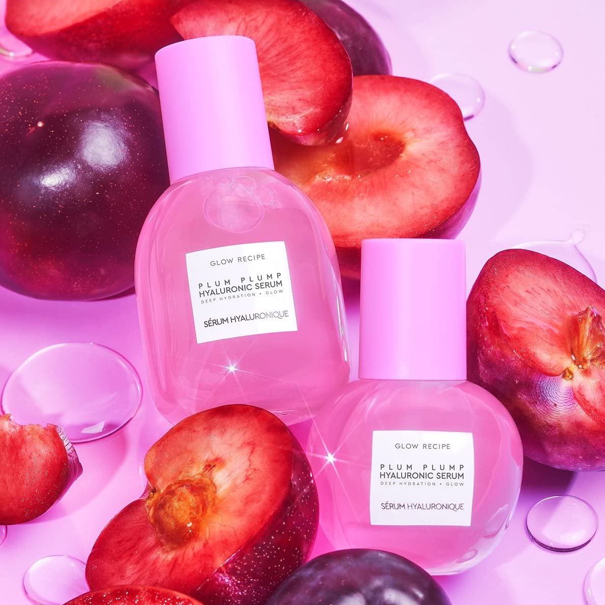 Glow Recipe Plum Plump Hyaluronic Serum Jumbo - Hydrating Hyaluronic Acid Facial Serum - Brightening Serum for Plump, Firm Skin and Youthful Looking Glow (60ml / 2oz)