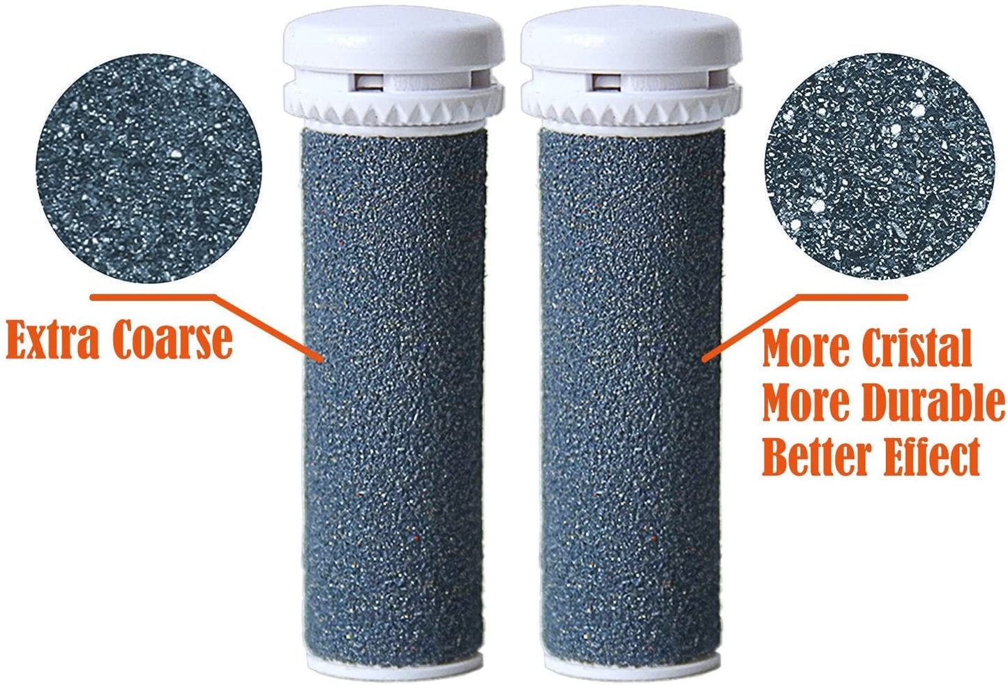 Hsthe Sea 4 Pack Extra Coarse Mineral Replacement Rollers Mineral Replacement Rolls for Emjoi Micro Pedi Callus Remover Refill Rollers (grey)