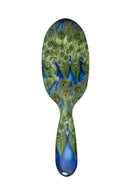 Rock & Ruddle Natural Pure Boar Bristle Hair Brush for Women and Kids (Large, 21cm) - Perfect for Wet or Dry Hair, Detangling Smoothing Blowdrying - Made in UK - Peacocks