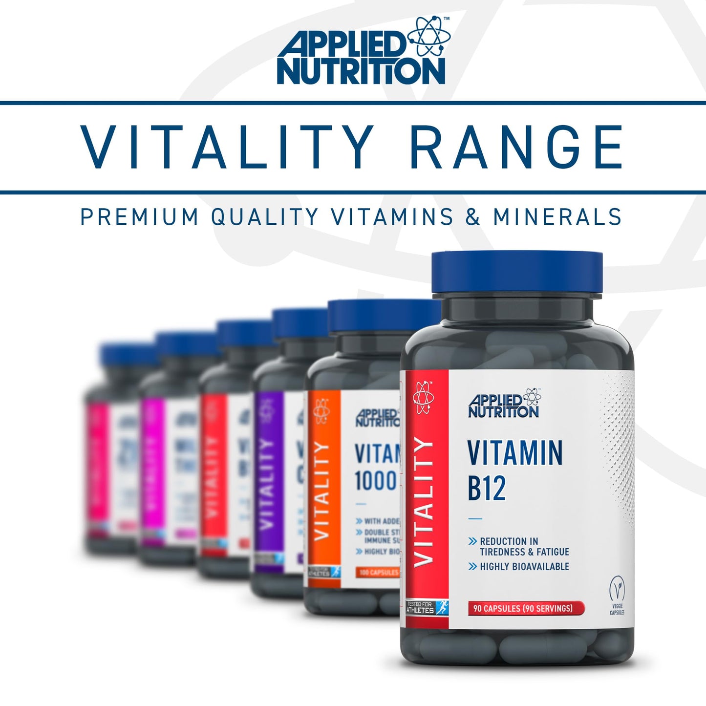 Applied Nutrition Vitamin B12 Tablets 1000mcg - Immune System Support & Reduction of Tiredness and Fatigue, Made in The UK, Vegan (90 Tablets)