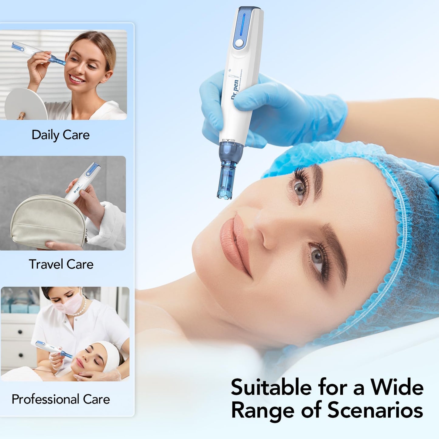 Dr. Pen Dr.Pen A9 Microneedling Pen Kit Wireless Micro Needling Derma Pen for Face and Body 6 Speed Adajustable with 12 pin 24 pin 36 pin Nano Round Cartridges for Women and Men UK Plug