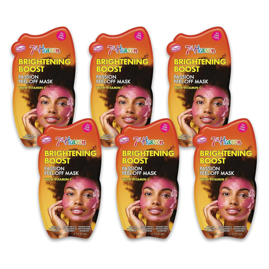 7th Passion Peel Off Face Masks (Pack of 6) Brightening Face Mask Skincare Set with Vitamin C, Purifying, Deep Cleansing, Hydrating and Vegan Peel Off Mask - Genuine 7th Heaven Face Masks Skincare