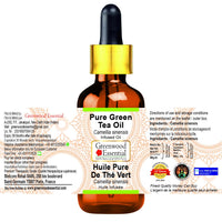 Greenwood Essential Pure Green Tea Oil (Camellia sinensis) with Glass Dropper for Skin & Hair 10ml (0.33 oz)