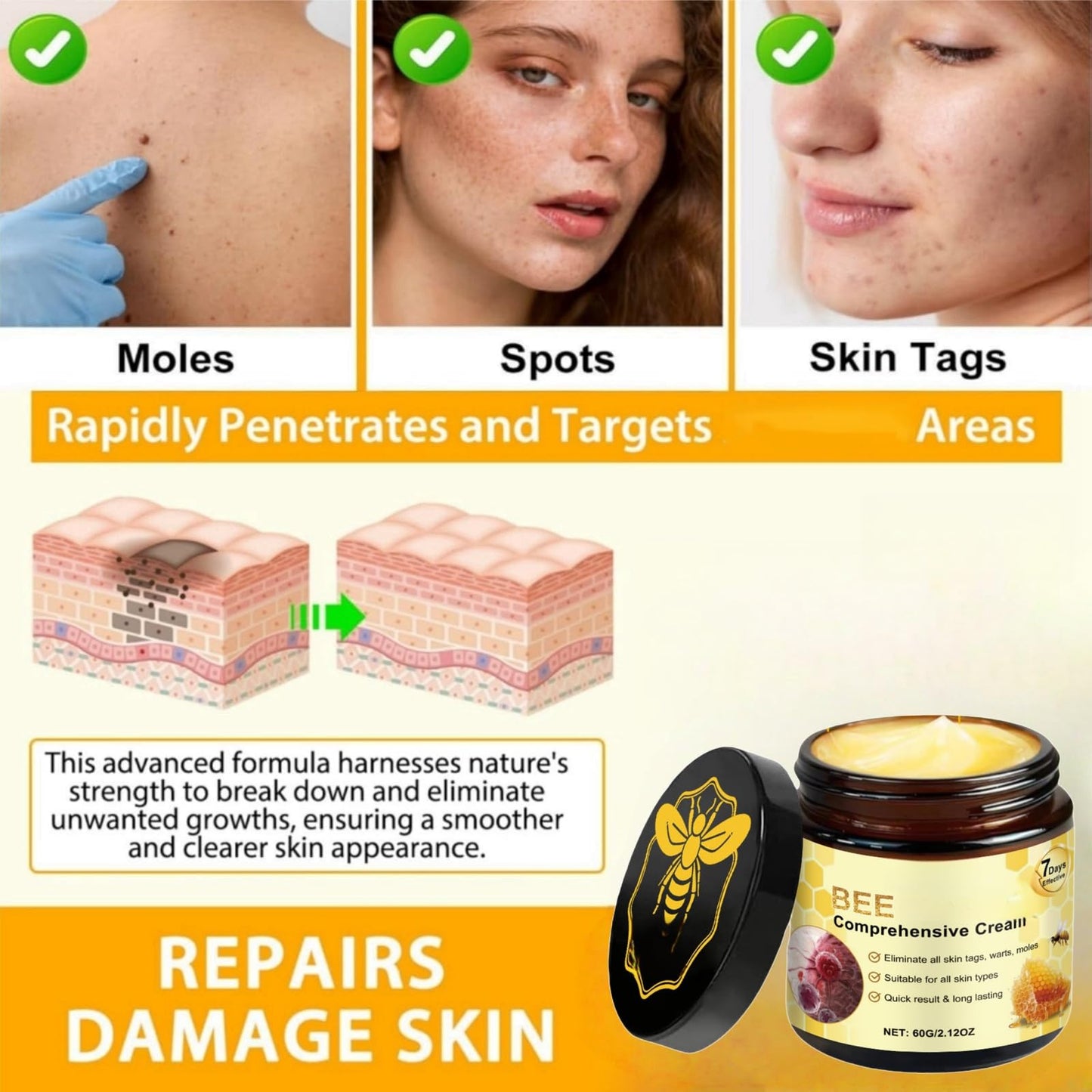 Mubuni 2PCS Bee V/enom Wrinkle Removal Cream,Bee V/enom Cream for All Skin Types,Be/e Ve/nom Crea/ms for Skin,B/ee Veno/m Comprehensive Cre/am,Be/e Ven/om Skin Treatment Cr/eam,B/ee Ve/nom Face C/ream
