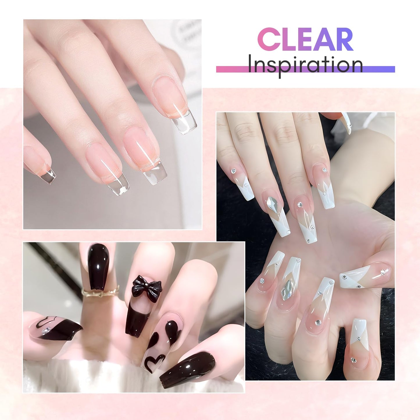 Makartt Poly Nail Hard Gel for Nail Extension Clear 50ML Beginner DIY
