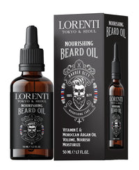 Lorenti Premium Beard Oil 100% Natural Beard Conditioner & Organic Moroccan Argan | Vitamin E Beard Oils Helps Volume, Moisturize & Nourish Beard Growth 1.69 Fl Oz (50ml)