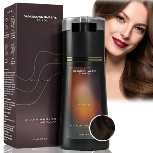 Xinyig Dark Brown Polar Hair Dye Shampoo,Colour Shampoo to Cover Grey Hair,Hair Care Instant Dye Shampoo,Long Lasting Hair Color Shampoo for Grey Hair,Hair Color for Women,Anti Grey Shampoo(Dark Brown)