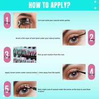 AMZGIRL LASH Lash Clusters Wispy 280PCS Eyelash Extension 50D Cluster Lashes Individual Lashes DIY Lash Extension Natural Look Cluster Eyelash Extensions Soft False Eyelashes at Home for Beginners(12mm)