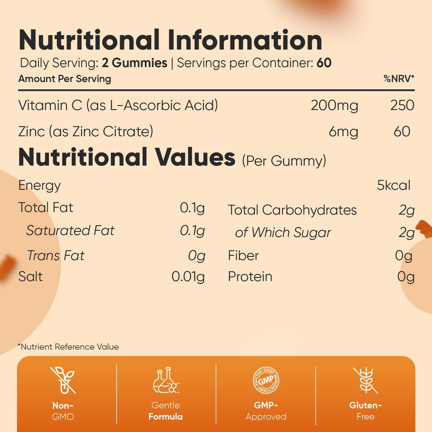 WeightWorld Vitamin C and Zinc Gummies - 120 Tasty Gummies - Natural Orange Flavour - 2 per Day - Gluten-Free, Vegan-Friendly & Non-GMO - Bioavailable Forms (L-Ascorbic Acid & Zinc Citrate)