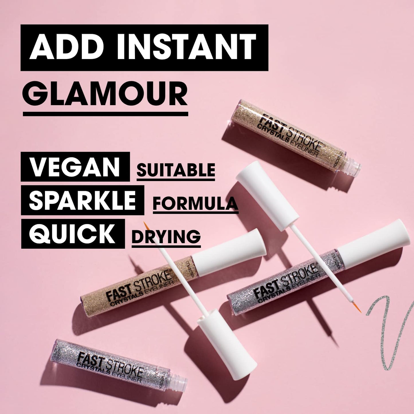 Collection Cosmetics Glam Crystals Gel Liner, Quick-Drying Formula, 6ml, Glitz