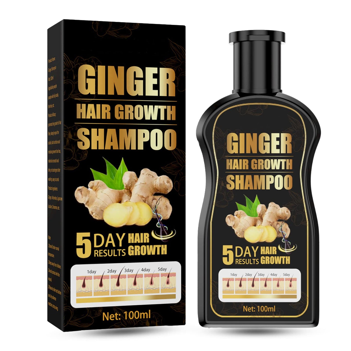 Ginger Shampoo, Ginger Hair Growth Shampoo, Anti Hair Loss Shampoo, Natural Organic Ginger Shampoo Promotes Hair Growth, Anti-dandruff & Anti-itching Ginger Shampoo for Hair Loss Women Men (1pcs)