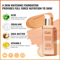 Oulac Foundation Full Coverage, Hydrating Foundation enriched with aloe vera and Vitamin E, Long Lasting Liquid Foundation, Vegan Foundation 30ml, Shade: 10 Golden Natural