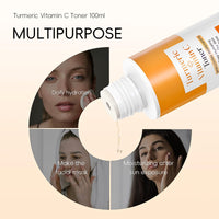 TBeautfave Vitamin C + Turmeric Face Toner | Turmeric Toner for Face | Brightening Facial Toner | Hydrating Toner | Pore Minimizer | Reduce Dark Spots & Acne | Alcohol Free | 100ml