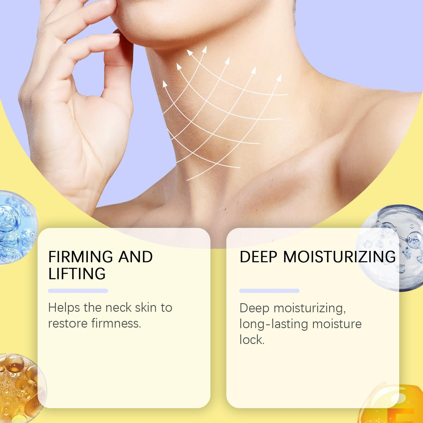 NLFOX Neck Firming Cream - Neck Cream for Crepey Skin Body Care Comfort - Collagen & Hyaluronic Acid Neck Tightening Cream - Tighten and Lift Neckcream for Women & Men on neck & Décolleté Lifting
