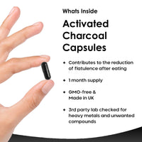 NEW LEAF PRODUCTS Activated Charcoal Capsules - 120 High Strength Activated Charcoal Tablets Alternative - 1040mg Per Serving, Helps Reduce Excessive Flatulence After Eating - Made in UK By New Leaf