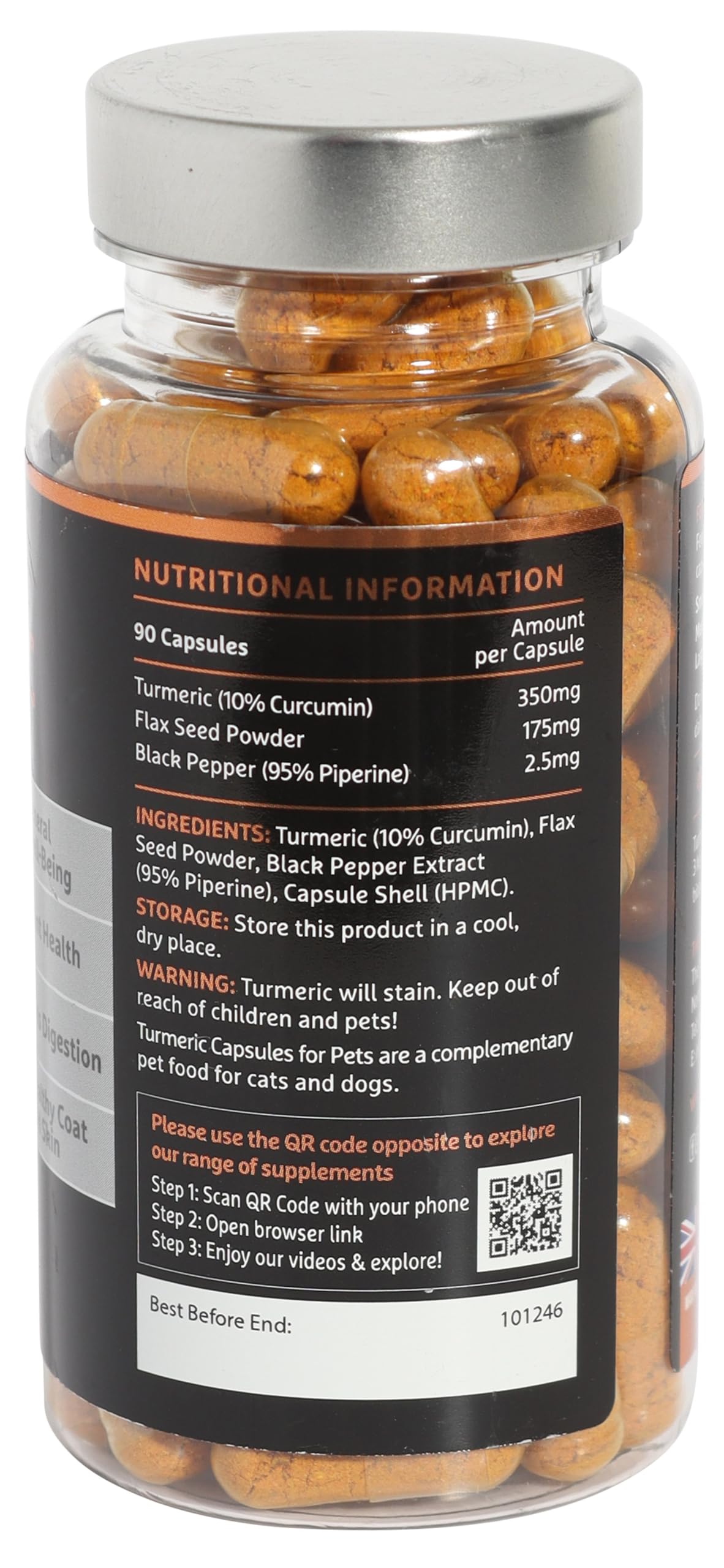 The Golden Paste Co. The Golden Paste Company - Natural Premium Turmeric for Dogs - 90 Capsules - Dog Supplements for Pet Joint Care, Wellness & Digestion - Joint Supplements for Dogs - Advanced Dog Joint Supplements
