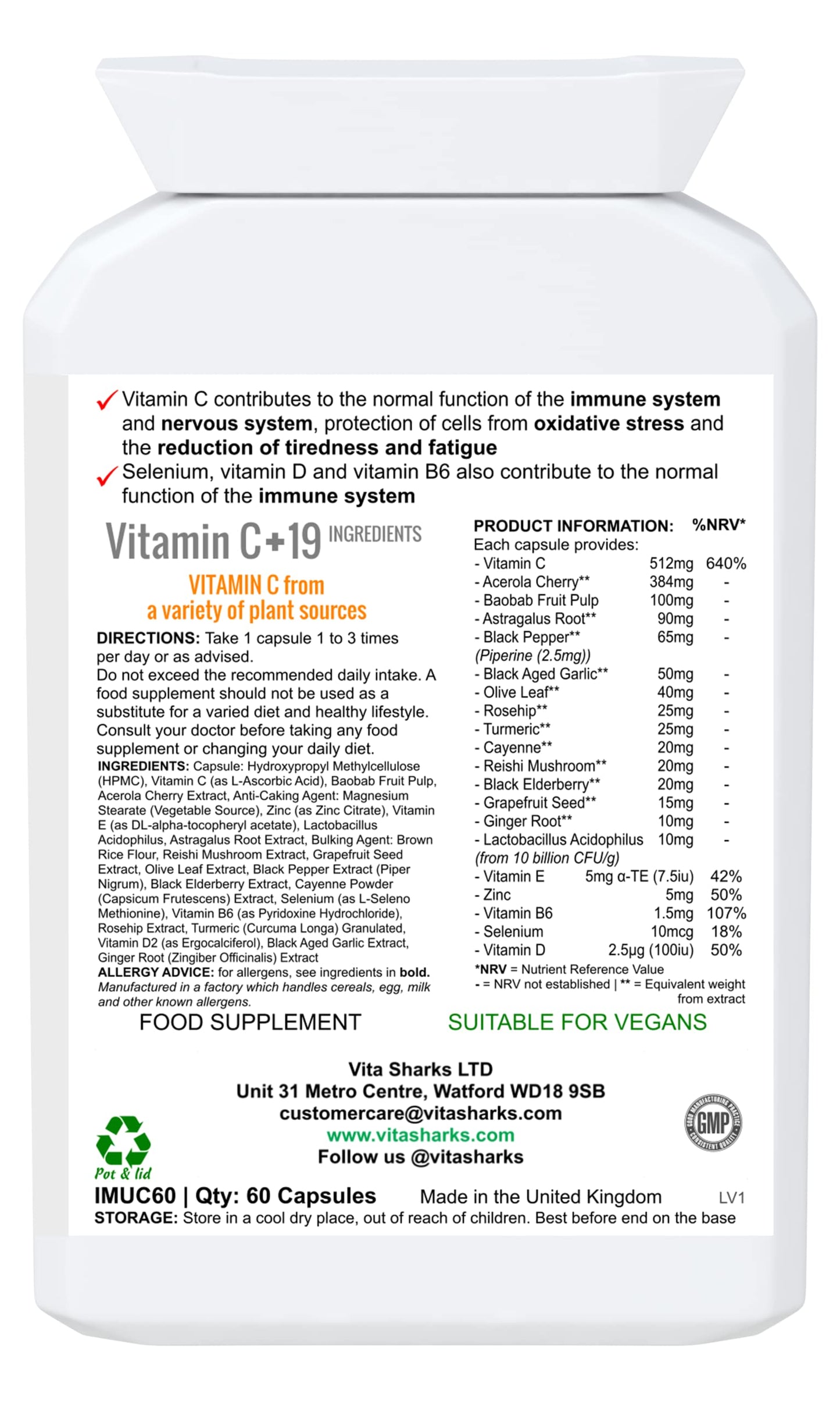 VitaBoost Complete Immunity Complex + Vitamin C & D. Fight Infection & Boost Immune Function. Anti-Viral & Anti-Bacterial. All-in-One Potent Vitamin C Formula. Essential Vitamins & Minerals