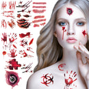 TsuperU Vampire Costumes Accessories Zombie Make Up Temporary Tattoos Halloween Face Stickers Fake Scars and Wounds Makeup, Halloween Costumes for Women Scar Tattoos Party Cosplay