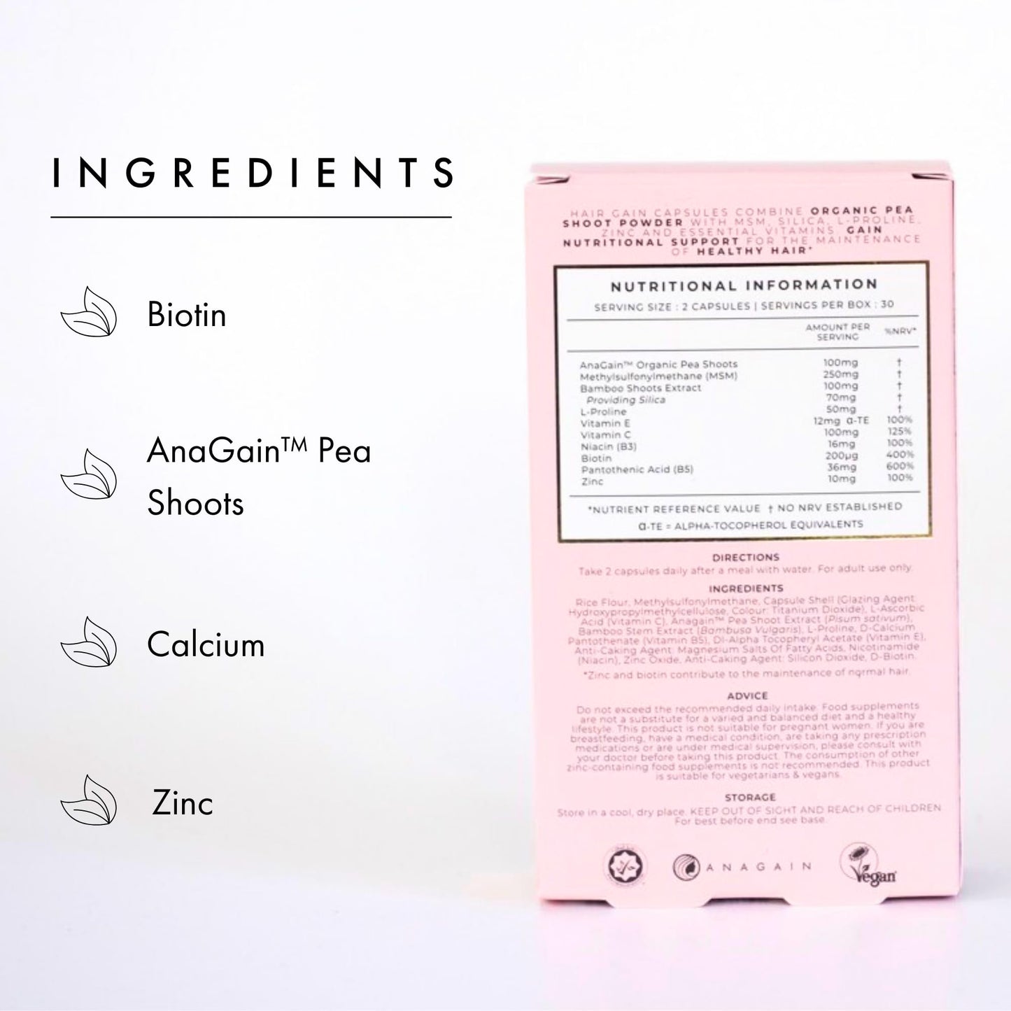 Hair Gain Biotin Supplement for Hair Growth | Promotes Fuller, Thicker Hair Growth with Enhanced Vitamins Complex | Hair, Skin & Nails Support for Women | Vegan Capsules - 3 Months Supply