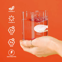 O.R.S Immune Vitamin C Hydration Tablets with Electrolytes, Immune System Booster with Vites & Minerals, Vegan, Gluten & Lactose Free – Soluble Sports Oral Rehydration, Natural Orange Flavour, 20 Tabs