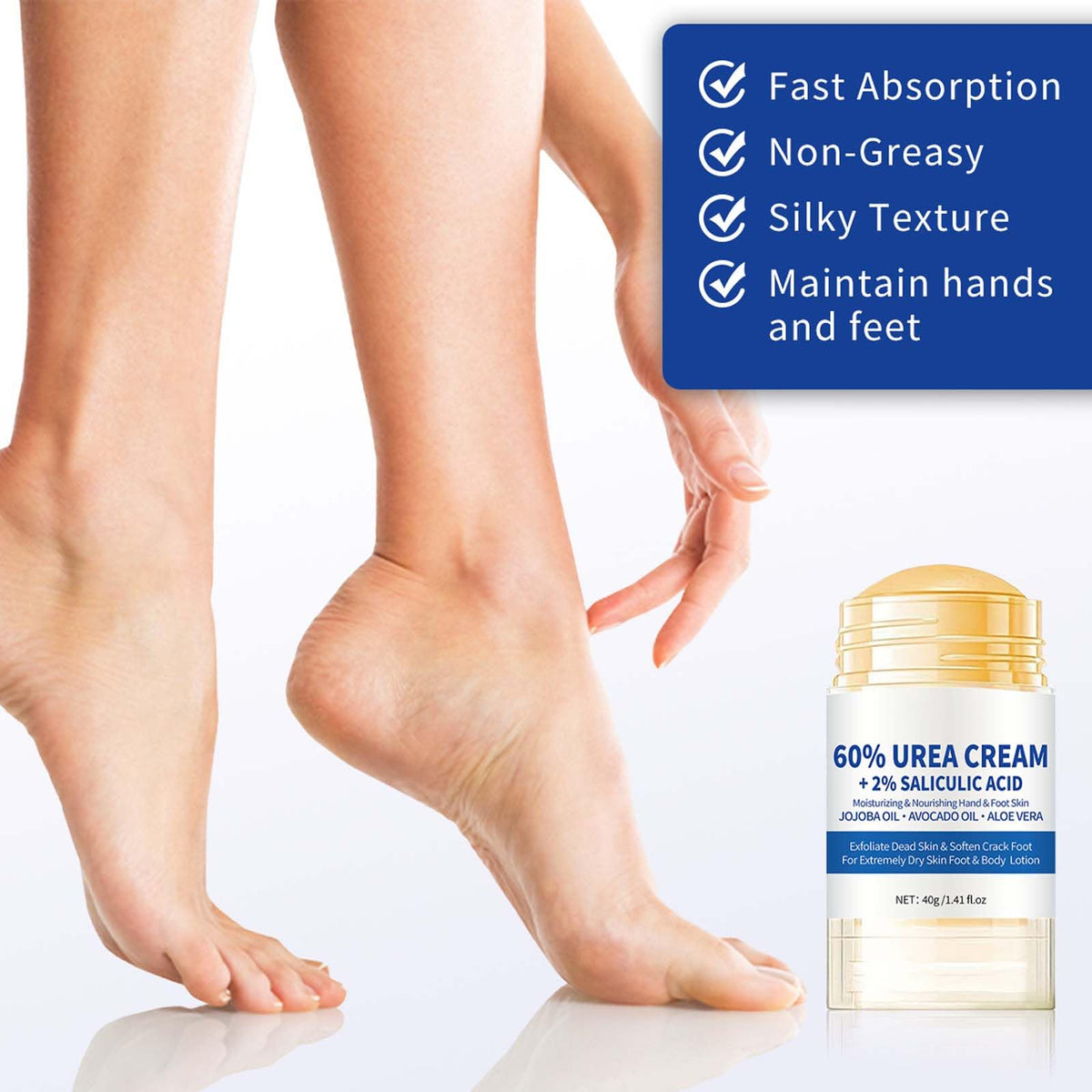 KTouler 2Pcs Urea Cream for Feet,Hydrating and Nourishing Foot Cream,Foot Repair for Dry Skin and Rough Heels,Hands,Knees Skin Care Heel Treatment,Foot Moisturiser for Dry Cracked Feet