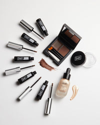 Sleek MakeUP Brow Kit, Brow Wax and Powder Kit with Tweezers and 2 Brushes, Define and Sculpt Brow with a Trazel Size Kit, Medium