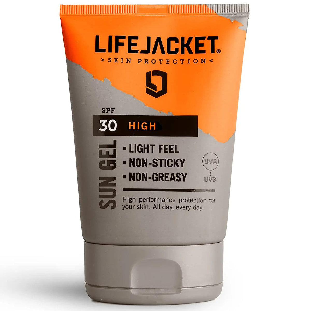 LIFEJACKET LifeJacket Sun Protection Gel SPF 30 UVA, UVA 5* Sun Cream/Sunscreen factor 30, Face + Body 100ml Lightweight, Non-greasy, Water resistant, Cruelty free, Clinically Approved for Sensitive & Dry Skin