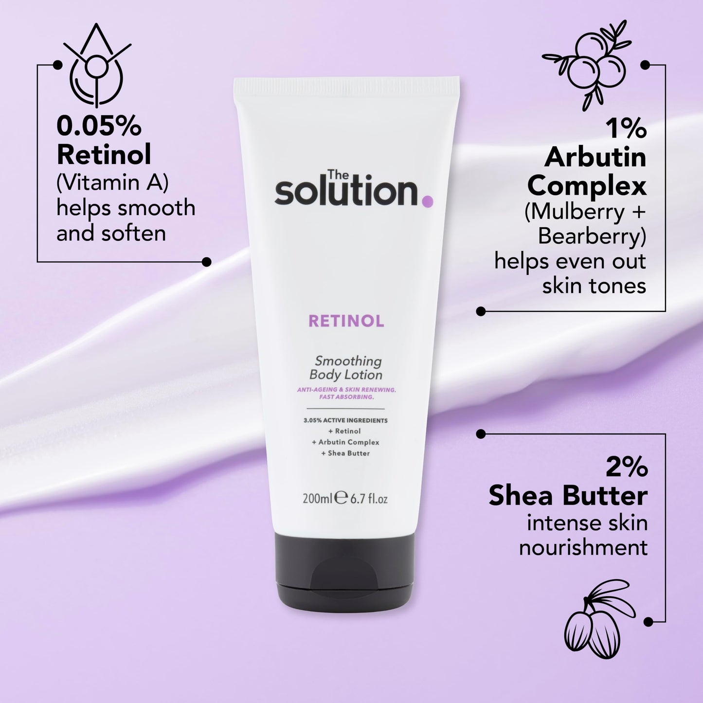 ‎The Solution The Solution Retinol Smoothing Body Lotion 200 ml (Packaging may vary)