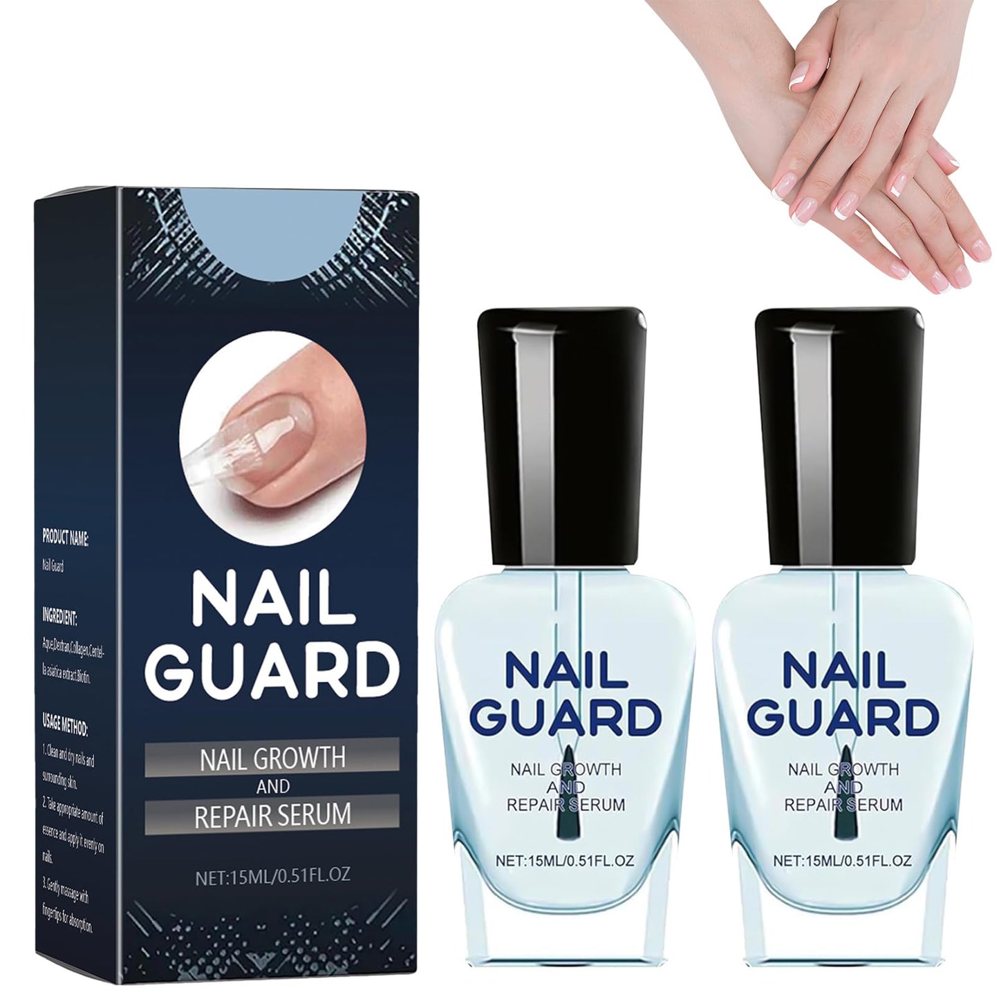 Nail Strengthener, 2PCS Revitalizing Nail Growth Serum, Nail Hardener Extra Strong and Growth - Nail Repair Serum for Damaged Nails for Faster Growth - Achieve Stronger, Healthier Nails