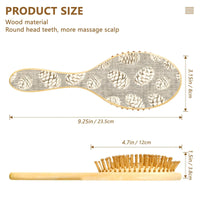 Mnsruu Wooden Hair Brush, Vintage Pinecone Cone Hairbrush for Long Short Curly Thick Thin Hair,Women Men Boys Girls Hair Brush